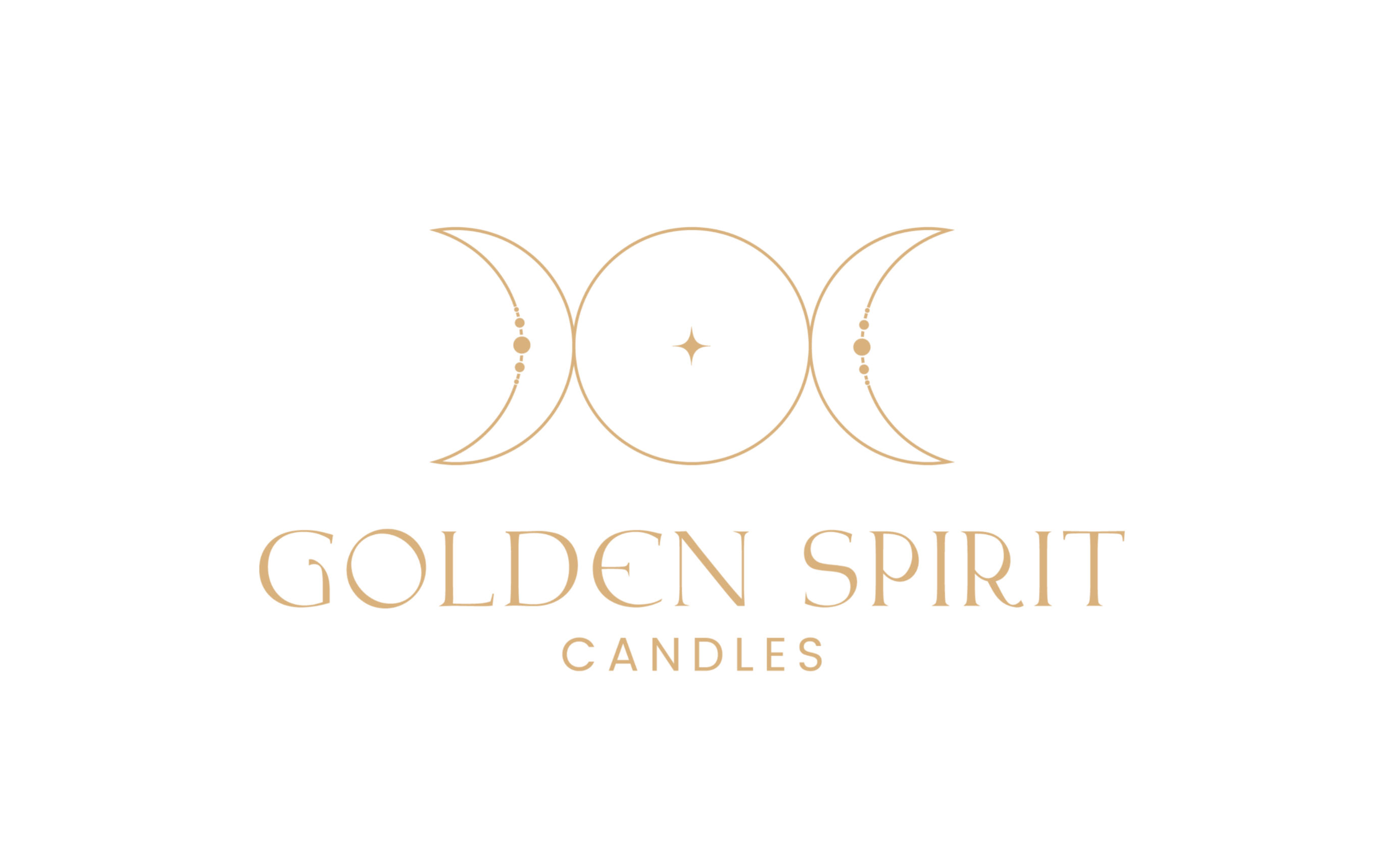 Logo of Golden Spirit Candles with three interlocking moons on a white background